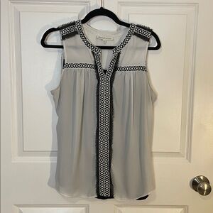 Daniel Rainn Grey Eyelash Geometric Sleeveless Top Anthropology size Medium